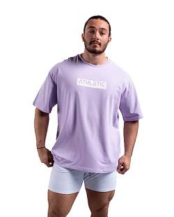 Infinity Oversize T-Shirt - Freizeit und Fitness Shirt für Herren - Bequemes & hochwertiges Kurzarm Shirt mit Rundhals, Dropshoulders (as3, Alpha, m, Regular, Regular, Lavender) von ATHLETIC AESTHETICS