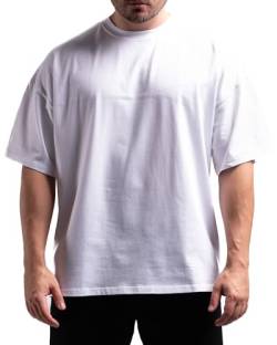Unisex Oversized T-Shirt aus 100% Bio-Baumwolle - Hochwertiges Shirt mit 235 GSM - Hergestellt in Portugal - Für Herren und Damen - Minimalistisches Design (White) von ATHLETIC AESTHETICS
