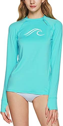 ATHLIO Damen UPF 50+ Rash Guard Langarm Surfen Badeanzug Top UV/SPF Wasser Strand Schwimmen Shirts von ATHLIO