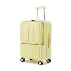 ATHUAH Erweiterbares Gepäck mit Spinnerrädern, Koffergepäck mit Spinnerrädern, USB-Ladeanschluss, TSA-Zahlenschloss, 20 Zoll 24 Zoll Handgepäck (gelb 24 Zoll) von ATHUAH