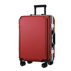 ATHUAH Koffergepäck mit Spinnerrädern, Trolley-Koffer mit Aluminiumrahmen, Zwei USB-Ladeanschlüssen, TSA-Zahlenschloss, 20 Zoll/22 Zoll/24 Zoll/26 Zoll Handgepäck (rot 22 Zoll) von ATHUAH