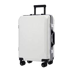 ATHUAH Koffergepäck mit Spinnerrädern, Trolley-Koffer mit Aluminiumrahmen, Zwei USB-Ladeanschlüssen, TSA-Zahlenschloss, 20 Zoll/22 Zoll/24 Zoll/26 Zoll Handgepäck (weiß 24 Zoll) von ATHUAH