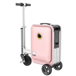 ATHUAH Smart Riding Suitcase Gepäck, Handgepäck-Check-in-Koffer, LED-Blinklicht, Rückfahrfunktion, USB-Aufladung, Smart APP (Rosa) von ATHUAH
