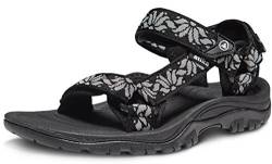 ATIKA Women's Outdoor Hiking Sandals, Comfortable Summer Sport Sandals, Athletic Walking Water Shoes, W111 1pack - Black & Grey, 40 EU von ATIKA