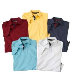 ATLAS FOR MEN - 5er-Pack Poloshirts - Reine Baumwolle - M von ATLAS FOR MEN