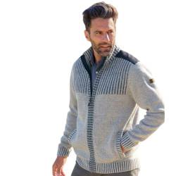 ATLAS FOR MEN - Strickjacke mit Twill-Einsätzen - L von ATLAS FOR MEN