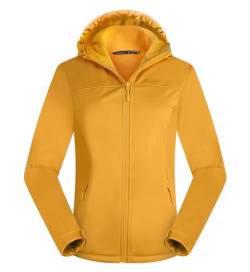 ATLASLAVA Damen Softshelljacke Wasserdichte Atmungsaktive Leichte Fleece Kapuze Übergangsjacke Laufen wanderjacke KURKUMA-M von ATLASLAVA