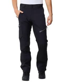 ATLASLAVA Herren Hose Wasserdicht Wanderhose Zip Off Pants Outdoorhose für Aktivitäten Outdoor Black L von ATLASLAVA