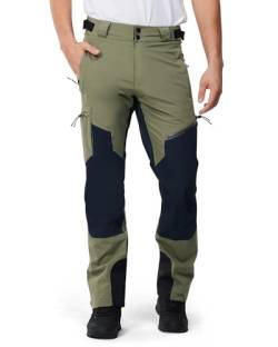 ATLASLAVA Herren Hose Wasserdicht Wanderhose Zip Off Pants Outdoorhose für Aktivitäten Outdoor Green 2XL von ATLASLAVA