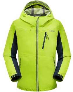 ATLASLAVA Herren Regenjacke Wasserdicht outdoorjacke kapuze Outdoor Fahrrad Wanderungen funktionsjacke YELLOW L von ATLASLAVA