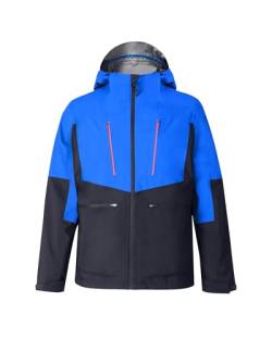 ATLASLAVA Regenjacke Herren Wasserdicht Atmungsaktiv Outdoorjacke Hardshell Windbreaker Reißverschluss Taschen und Kapuze BLUE 3XL von ATLASLAVA