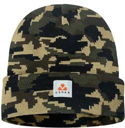 ATNKE Strick Beanie Mütze Dehnbar Weich Warm Täglich Winter Mützen mit Manschetten für Herren und Damen Geschenke/Camouflage Green von ATNKE