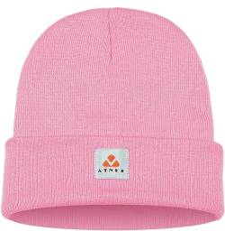 ATNKE Strick Beanie Mütze Dehnbar Weich Warm Täglich Winter Mützen mit Manschetten für Herren und Damen Geschenke/Pink von ATNKE