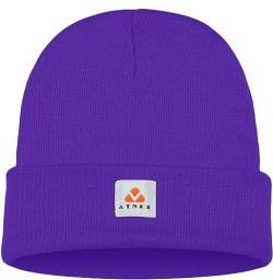 ATNKE Strick Beanie Mütze Dehnbar Weich Warm Täglich Winter Mützen mit Manschetten für Herren und Damen Geschenke/Purple von ATNKE