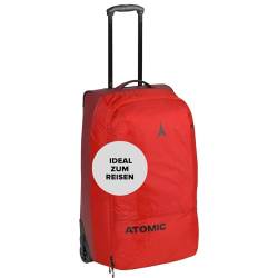 ATOMIC TROLLEY 90L Reisetasche - Rot - Hochwertige Reisetasche mit Rollen - Koffer zum Skifahren - Trolley mit mehreren Fächern - Wasser- & schmutzabweisender Reisekoffer von ATOMIC