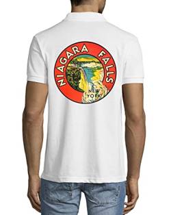 Niagra Falls New York State Polo-T-Shirt aus Baumwolle für Herren Weiß X-Large von ATPRINTS