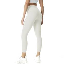 ATRACTIVOLL Damen Sports Leggings, Training Laufende Leggings, High Waist, Push Up Butt Lift, Yogahose Fitnesshose Laufhose Tights Sporthose Scrunch (as3, Alpha, l, Regular, Regular, Weiß) von ATRACTIVOLL