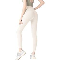 ATRACTIVOLL Damen Sports Leggings, Training Laufende Leggings, High Waist, Push Up Butt Lift, Yogahose Fitnesshose Laufhose Tights Sporthose Scrunch (as3, Alpha, x_l, Regular, Regular, Weiß) von ATRACTIVOLL