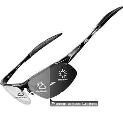 ATTCL Herren Photochromatische Treiber Glasses Sport Sonnenbrille Al-Mg Metallrahme Ultra leicht verspiegelt sonnenbrillen 8177 Photochromatisch von ATTCL