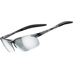 ATTCL Herren Polarisierte Treiber Glasses Sport Sonnenbrille Al-Mg Metallrahme Ultra leicht verspiegelt sonnenbrillen 8177 Silber von ATTCL