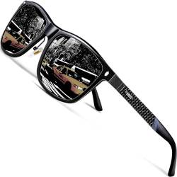 ATTCL Herren Sonnenbrille Sport Polarisierte Fahr Angeln Golf Sportbrille UV400 Schutz (schwarzer Rahmen+schwarzes Objektiv/nicht gespiegelt) von ATTCL