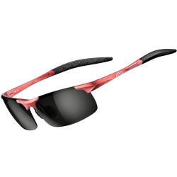 ATTCL Herren Sport Polarisierte Sonnenbrille Für Fahrer Golf Angeln Unzerbrechliche Metallrahmen, Roter Rahmen/schwarze Linse (nicht verspiegelt), Medium von ATTCL