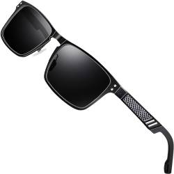 ATTCL Polarisierte Fahren Sonnenbrille Herren Al-Mg Metall Rahme Ultra Leicht 6500 Gray UV400 CAT 3 CE von ATTCL