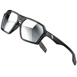 ATTCL Polarisierte Sonnenbrille Herren Sportbrille mit UV-Schutz Hexagonal TR90 Rahmen 2137 C4 Black+silver von ATTCL