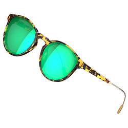 ATTCL Runde klassische Damen Polarisierte Sonnenbrille Retro trendige UV400-Schutz Sonnenbrillen C5 Chadouhua+green von ATTCL