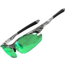 ATTCL Sonnenbrille Herren - Verbesserte Polarisierte Sportbrille Ultraleicht UV-Schutz Sonnenbrillen 7027-C4 Clear+Green UV400 CAT 3 CE von ATTCL