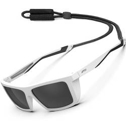 ATTCL Sport Polarisierte Sonnenbrille Für Herren Damen Radfahren Fahren Angeln UV-Schutz Sonnenbrillen (weiß+Schwarz/Nicht Verspiegelt) von ATTCL