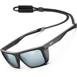 ATTCL Sport Polarisierte Sonnenbrille Für Herren Damen Radfahren Fahren Angeln UV-Schutz Sonnenbrillen 1124 C14-Black-Black-Silver von ATTCL