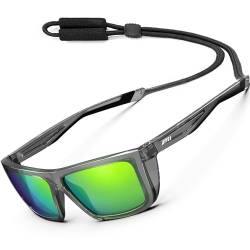 ATTCL Sport Polarisierte Sonnenbrille Für Herren Damen Radfahren Fahren Angeln UV-Schutz Sonnenbrillen 1124 C16-Cleargrey-Black-Green von ATTCL