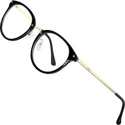 ATTCL Unisex blaulichtfilter brille computerbrille zum Blockieren von UV-Kopfschmerz [Augenbelastung Reduzieren] Gaming Brillen(Herren/Damen) 19702 Gold von ATTCL