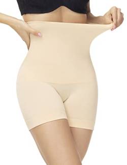 ATTLADY Bauchweg Unterhose Damen Shapewear Hohe Taille Figurenformend Miederhose (Beige, L) von ATTLADY