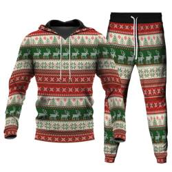 ATZTD Weihnachten Herren Sweatshirts & Hoodies Jogginghose und Hoodie, Jogger 2 Stück (Herren 1,6XL) von ATZTD