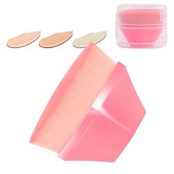 AUAUY Foundation Brush, Flacher Foundation Pinsel, Super Hot Seamless Magic, Klein Liquid Makeup Brush, Make up Foundation Bürste, Tragbarer Groove Design Blush Pinsel mit Aufbewahrungsbox (Rose) von AUAUY