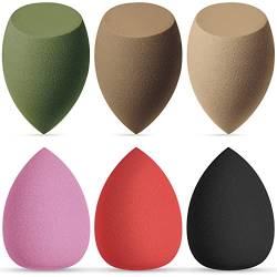 AUAUY Make up Schwamm Set, Waschbar Foundation Blending Beauty Sponge, 6 PCS Latexfrei Cosmetic Makeup Schwämme, Beauty Makeup Sponge Blender für Flüssiges Foundation für Flüssigkeit Creme Puder von AUAUY