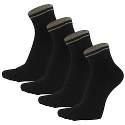 AUBIG Zehensocken Damen Baumwolle 4 Paare Paare Running-Socken Damen Five Finger Socken Frauen Bunte Socken mit Zehen für Laufen Arbeit Sports C1 von AUBIG