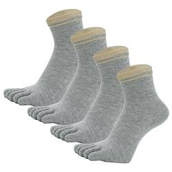 AUBIG Zehensocken Damen Baumwolle 4 Paare Paare Running-Socken Damen Five Finger Socken Frauen Bunte Socken mit Zehen für Laufen Arbeit Sports C4 von AUBIG