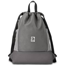 AUDETIC Turnbeutel Damen & Herren Grau - Fit - Sportbeutel für Alltag, Festival, Sport - Rucksack Beutel mit Kordelzug und verstellbaren Schulterträgern - Wasserabweisend von AUDETIC