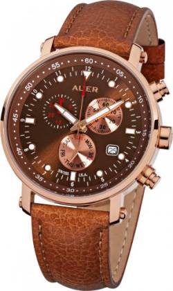 AUER Venetian Gold AU-ZU-611-RgBrL Herrenchronograph Swiss ISA von AUER