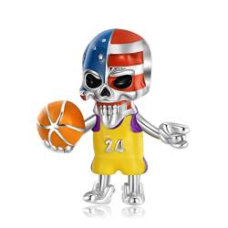 AUHOAZ 925 Sterling Silber Nr. 24 Basketball Athlet Charm Beads, Diy Handgemachter Anhänger For Pandora Troll Chamilia Biagi European Style Armband & Halsketten Pc1525 von AUHOAZ