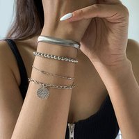 AUKUU Armband Geometrisches Geometrisches Quasten Legierungs Anhänger Set, Armband personalisierbar einfache Perlenkette Damen Handschmuck von AUKUU