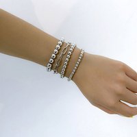 AUKUU Armband Gestapelte Gestapelte Armbänder aus geometrischen Perlen im, Punk Stil für Damen einfache hohle Kreuzkette Hip Hop von AUKUU