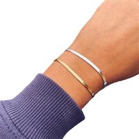 AUKUU Armband Schmuck Schmuck Mode Einfache Frauen Kurze Klinge Kette, Armband Großhandel Flache Schlange Knochen Kette Armband von AUKUU