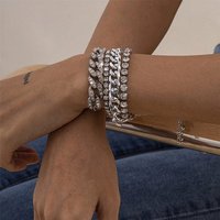 AUKUU Armband Schmuck Schmuck Mode Trendy Damen Volldiamant Kubanische, Schnalle Armband Einfaches personalisiertes Hip Hop Set von AUKUU