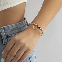 AUKUU Armband Schmuck Schmuck handgewebtes elastisches vielseitiges einlagiges, Armband für Frauen einfaches geometrisches Liebesperlenarmband von AUKUU