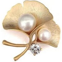 AUKUU Brosche Exquisite Exquisite Ginkgo Blatt Brosche Perlen Corsage Anti, Expositions Kleidungszubehör mit kleinem Duft von AUKUU