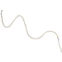 AUKUU Fußkette Doppellagiges Doppellagiges Fußkettchen für Damen mit blauen, Perlen und Schlangenknochenkette für den Sommer von AUKUU